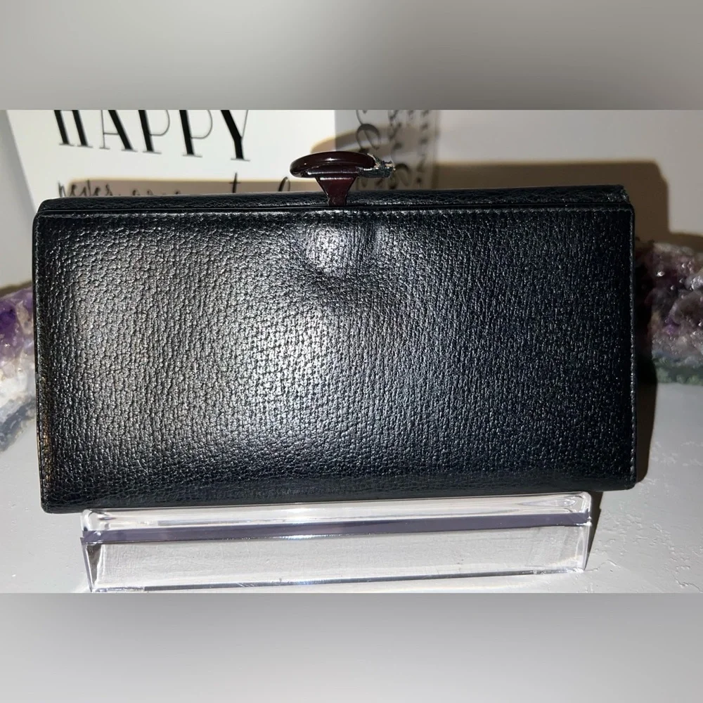 EUC rare vintage Gucci Continental black leather Wallet - Picture 5 of 9